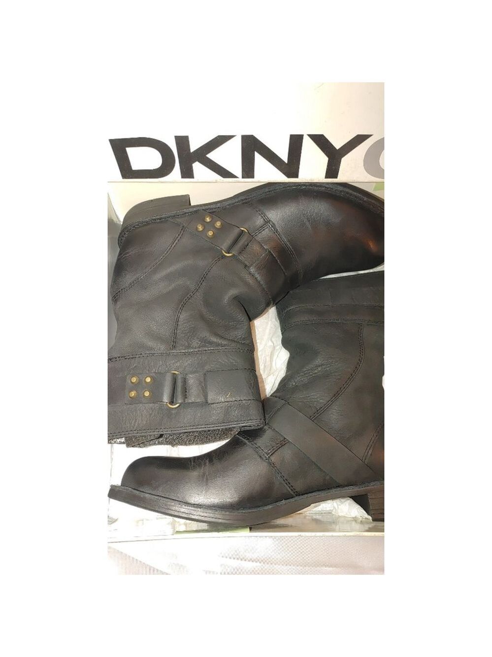 Dknyc Abbie Leather Moto Boot Size 9.5 Nib